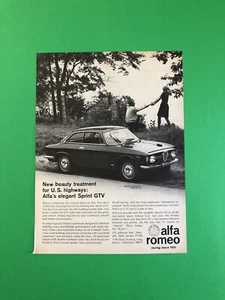 1966 1967 1968 ALFA ROMEO SPRINT GTV ORIGINAL VINTAGE PRINT AD ADVERTISEMENT - Picture 1 of 1