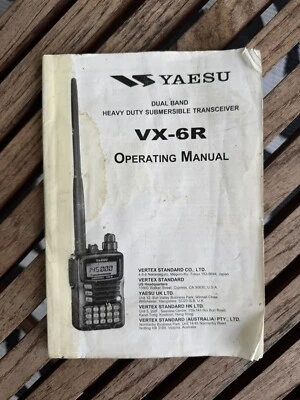 Yaesu VX-6R Operating Manual Dual Band Heavy Duty Submersible Transceiver Japan - Image 1 of 2
