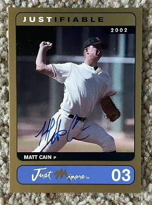 Matt Cain signed 2002 Just Minors Justifiable - Giants #36/100 - Image 1 of 2