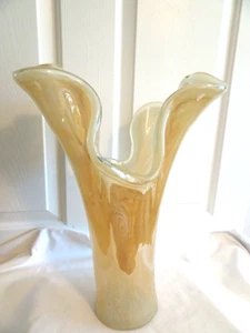 Pegatina adjunta de jarrón de lirio vidrio de Murano de 17" de colección ejecutado de segundo arte - Imagen 1 de 8