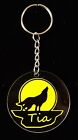 Personalised Howling Wolf Keyring