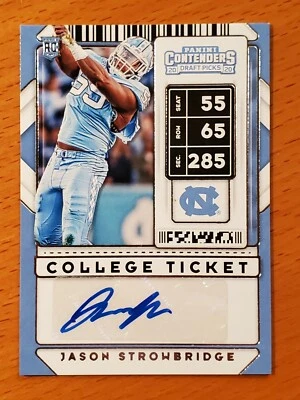 2020 Contenders Draft #286 Jason Strowbridge North Carolina Rookie Auto - Image 1 of 2