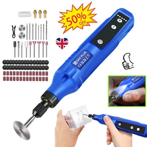 Cordless Mini Electric Drill Grinder Rechargeable Engraving Pen Rotary Tool Kit - Picture 1 of 19