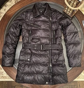 Ralph Lauren Black Label Womens Size Medium Down & Feathers Coat Leather Accents - Picture 1 of 14
