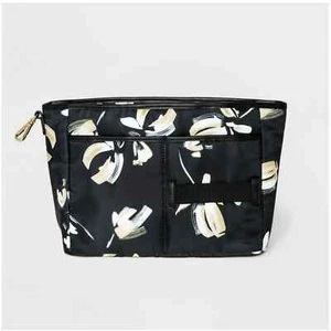 NWT Womens Floral Print Black Bag Organizer Insert - A NEW DAY - Pockets Clip - Picture 1 of 7