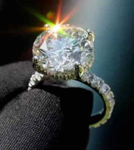 14K White Gold Plated Fancy Engagement Ring 1.80Ct Lab Created Diamond Round Cut - Picture 1 of 4