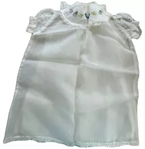 Antique 2 piece Baby Christening Gown Set 20” Long Handmade Dress Chiffon Outer - Picture 1 of 24