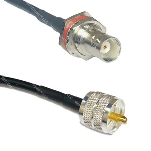 RFC195 BNC FEMALE BIG BULKHEAD to PL259 UHF Male Coax RF Cable USA-Ship Lot - Picture 1 of 1