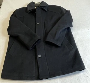Michael Kors Coat Men's Medium Black Wool Winter Button Up With Full Zip - Picture 1 of 15