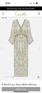 Camilla XS Ivory Tower Tales V Neck Long Dress - Picture 1 of 5