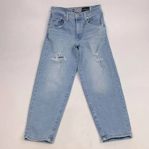 Levi’s Silver Tab MOM jeans Size 28 Light wash denim Distressed tapered Leg - Picture 1 of 13