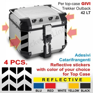4 Adesivi Catarifrangenti Top - Case 42 LT GIVI Trekker Outback GUZZI KTM BMW - Foto 1 di 1