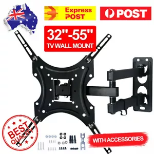Full Motion TV Wall Mount Bracket Swivel Tilt 32 37 40 42 50 52 55 Inch LED LCD - Picture 1 of 12