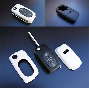 Funda protectora con llave abatible Audi remota temprana cubierta con carcasa tapa llavero protección S Line blanca - Imagen 1 de 1