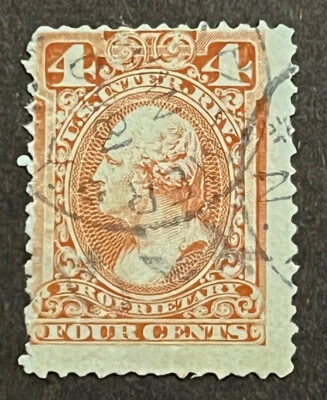 Travelstamps: US Stamps Scott #RB14- 4c revenue proprietary tax Washington Used - Image 1 of 4