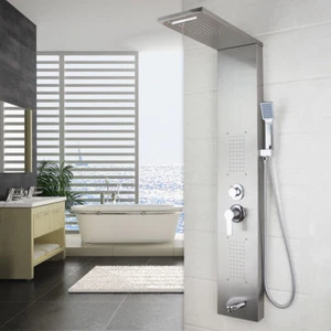 Sistema de masaje con columna de ducha de acero inoxidable para baño montado en pared panel de ducha - Imagen 1 de 10