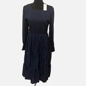 NEW Baltic Born Women’s Stockholm Smocked Tiered Dress Minimalist Fairy Goth - Picture 1 of 10