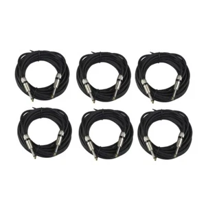 6Pcs 25ft 1/4" 6.35mm Male Audio DJ Cables to 1/4" 6.35mm Mic Guitar Male Mono - Picture 1 of 16