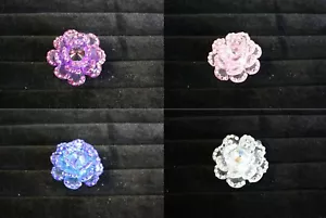 Anillo de flores plástico femenino moda boda brillante joyería confort ajuste flexible  - Imagen 1 de 6