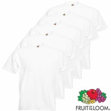 Fruit Of The Loom Plain White Cotton Men Women Children Cheap Tee T-Shirt Tshirt