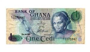 1 CEDI FINE BANKNOTE FROM GHANA 1973 PICK-13 - Picture 1 of 2
