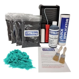 Kit Flocado Turquesa Claro Grande Granel Más de 4 M² Kit Lote Coches Cobertura - Imagen 1 de 3