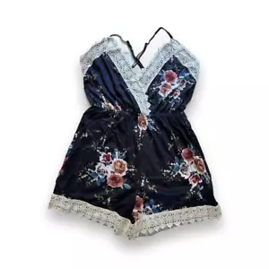 Jumpsuit Outfits Floral Printed V Neck Romper Beachwear, Small - Picture 1 of 2