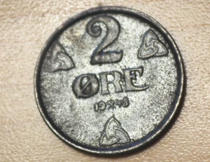 1945 Norway 2 Ore Iron WWII - Picture 1 of 2