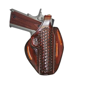 Leather Belt Holster Fits Desert Eagle - 3 Slot Style - Basket Weave - Handmade - Picture 1 of 10