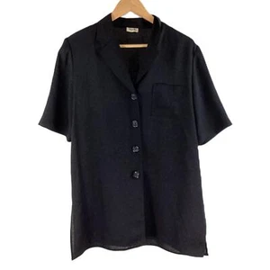 Viyella Black Sheer Short Sleeve Shirt UK 12 - Picture 1 of 4