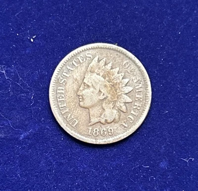 CENTAVO INDIO 1869 G/VG FECHA CLAVE TL Foto 1 de 2