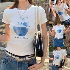 Slim Fit T Shirt Printed White T Shirt Comfortable Fit Lightweight Fabric - Picture 1 of 32