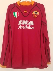 AS Roma 2001/2002 Fußballtrikot. #9 MONTELLA KAPPA Vintage Shirt XXL Langarm - Bild 1 von 8