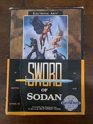 Sword of Sodan Sega Genesis Electronic Arts 1990 Tested Works Box In Rough Shape - Image 1 of 4