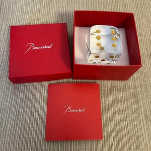 Baccarat Crystal Dice Paperweight Clear Glass France Authentic Desk Decor Gift - Picture 1 of 7