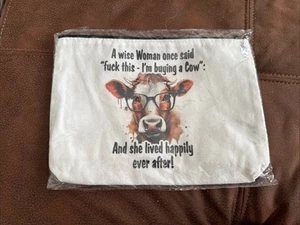 Makeup Case Cow Print - Picture 1 of 1