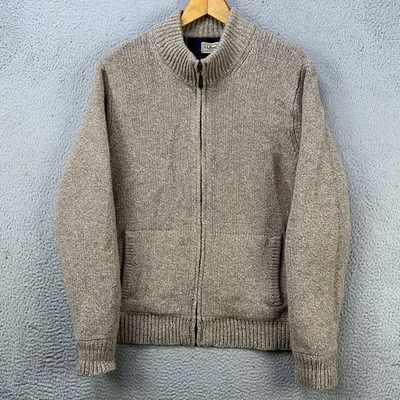 L.L. Suéter de Lana Bean Chaqueta Tejida Hombres Gris Medio Cremallera Completa Franela Forrado Bolsillo Foto 1 de 4