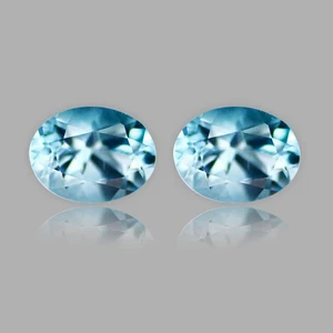 1.37 Ct [2 Pcs Pair] Extreme Oval 6.5 x 4.5 MM 100% Natural Swiss Blue Topaz! - Picture 1 of 5