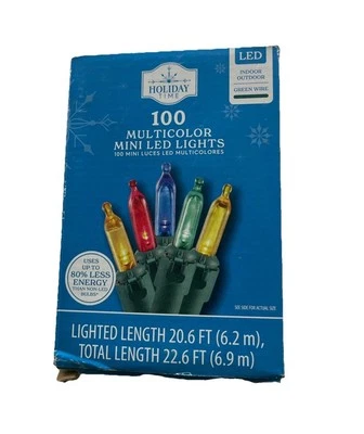 Mini cadena de luces LED multicolores de Navidad de 20,6 pies para interiores y exteriores 100 unidades Foto 1 de 4