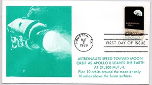 #1371 NASA APOLLO 8 STAMP FDC, ASTRONAUTS SPEED TOWARD MOON ORBIT - Picture 1 of 1