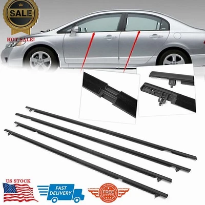 For Honda Civic Weatherstrip Moulding Seal Belt Outside Window Trim 2006-2011 Foto 1 de 4
