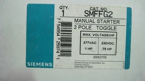 NIB SIEMENS MANUAL STARTER TOGGLE SWITCH #SMFFG2 2 POLE - Picture 1 of 1