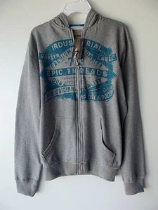 Chaqueta con Capucha Epic Threads Niños Cremallera Gris Jaspeado Serigrafía Grande Nueva con Etiquetas B5558 - Imagen 1 de 6