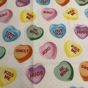 Valentine’s Day Heart Candy Cotton Fat Quarter 18”x22” New  - Picture 1 of 2