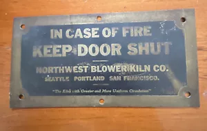 Industrie, Holz, Holz, Nordwest-Gebläseofen Co, Feuertürschild, antik - Bild 1 von 6