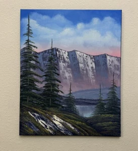 Bob Ross style original landscape mountain oil painting “First Snow” 16x20 - Picture 1 of 7