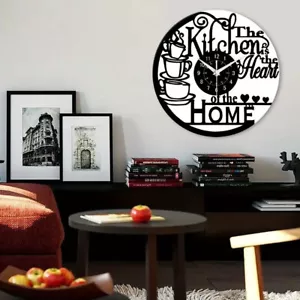 Elegant Vinyl Record Kitchen Wall Clock Home Abstract Art Decoration Gifts Tool - Picture 1 of 7