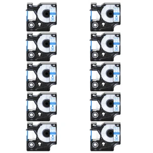 10* Blue on White Label Tape ½” x 23’ standard For DYMO D1 45014 12mm x7m A45014 - Picture 1 of 12
