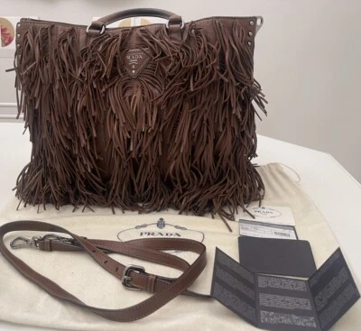 Prada Fringe Bag Brown Large - Image 1 of 4