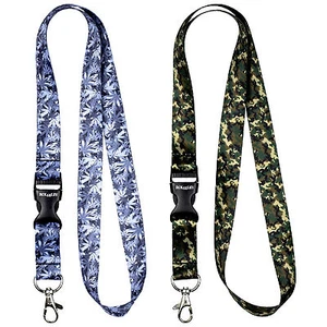 Pack of 3 Camouflage Lanyard neck strap for ID badge holder with metal clip - Picture 1 of 3
